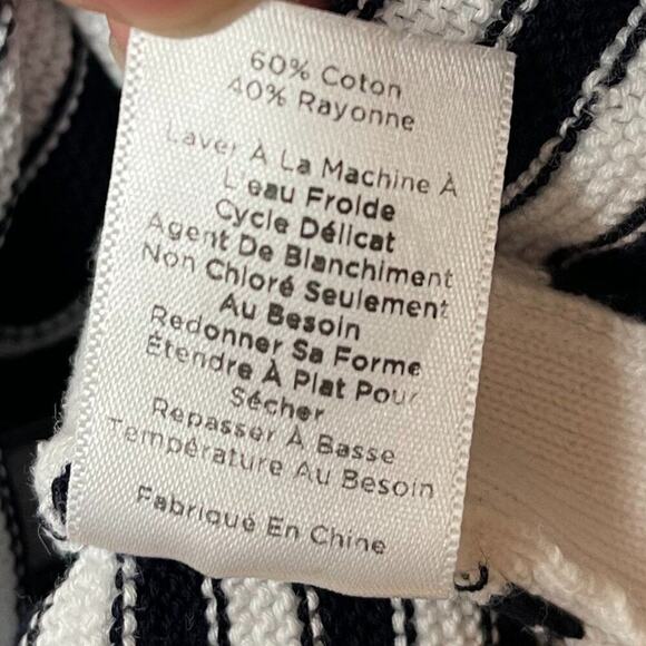 Talbots Black & White Striped 3/4 Sleeve Sweater Womens Size PS - Picture 5 of 5